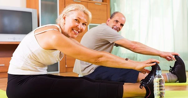 Chiropractic Nelson Tasman Happy Couple Stretching